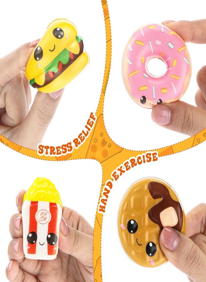 Soulchen 30 Pcs Mini Fast Food Toys Slow Rising Small Food Foam Stress Squeeze Toys Bulk Hamburger Popcorn Taco Ice Cream Pizza Cute Relief Squeeze for Birthday Valentines Day Party Favors Class Prize - Image 3